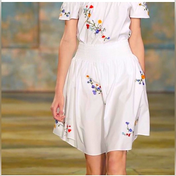 TORY BURCH Cassie Delphi Embroidered Skirt - Picture 3 of 14